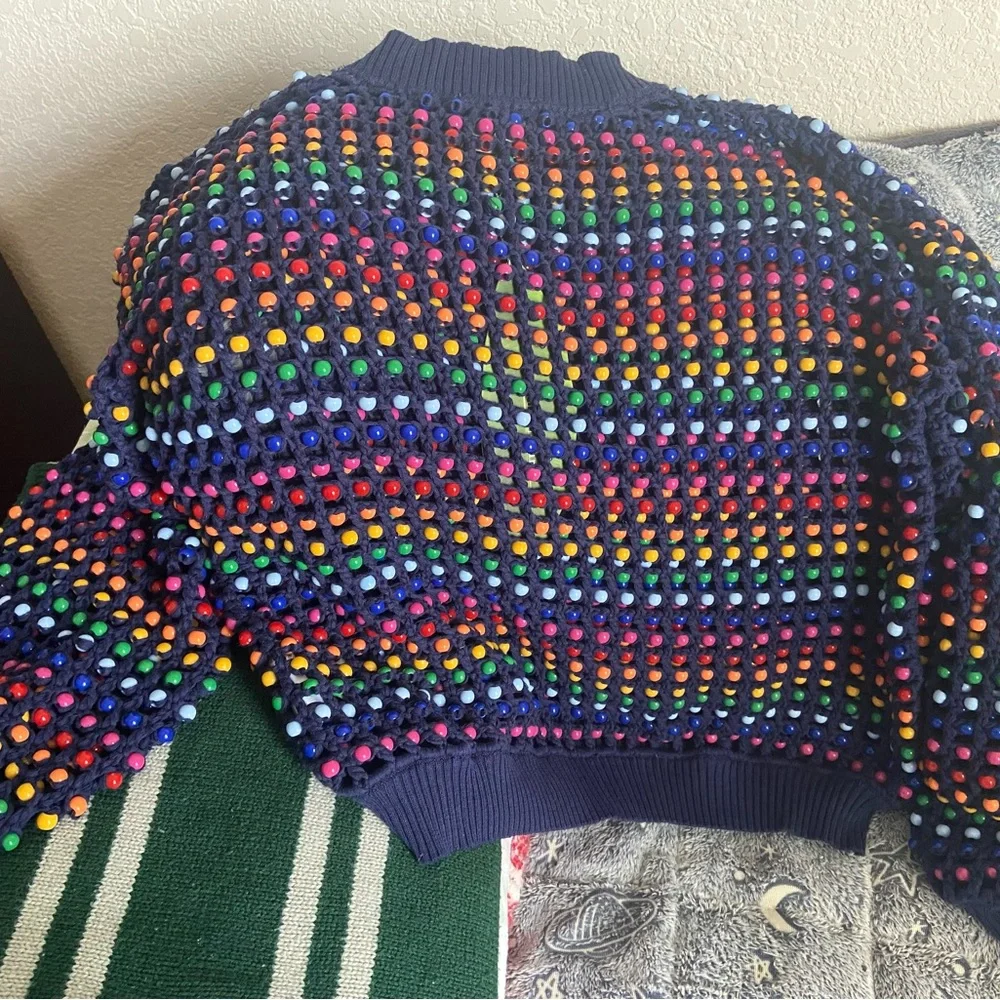 Farm Rio - Beaded Crochet Sweater - Multi-Color - Picture 5 of 6